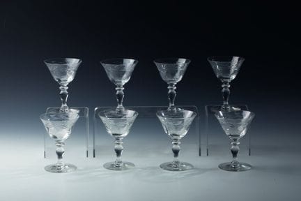 Huit verres à cocktail T. G. Hawkes &amp; Company,