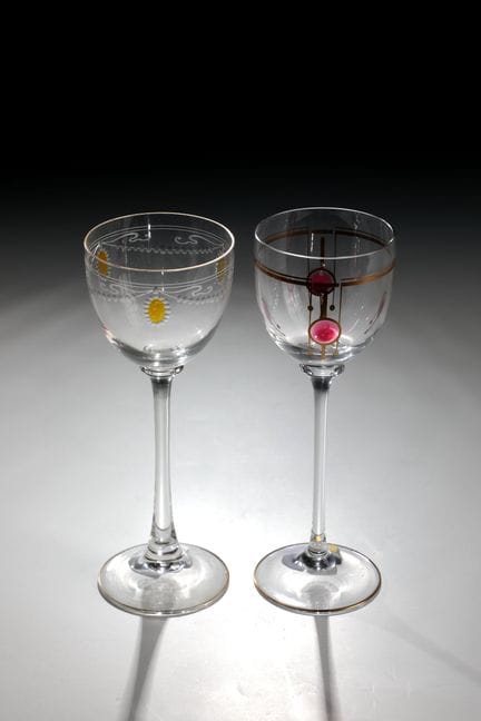 Deux verres à vin de la Kristallglasmanufaktur The