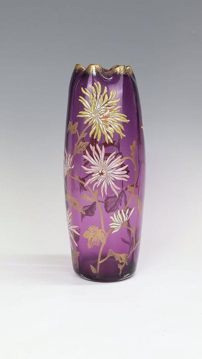 Grand vase à chrysanthèmes Legras &amp; Cie., Verr