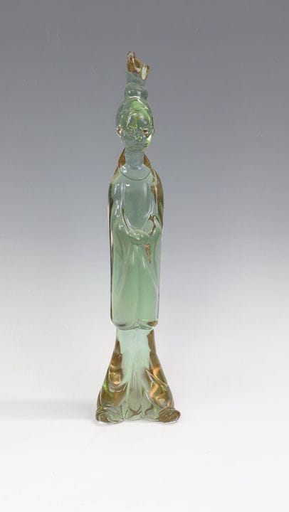 “亚洲”小雕像
“亚洲”人像 埃尔曼诺·纳森（设计），吉诺·切内德塞父子，穆拉诺，1970年 呈淡黄