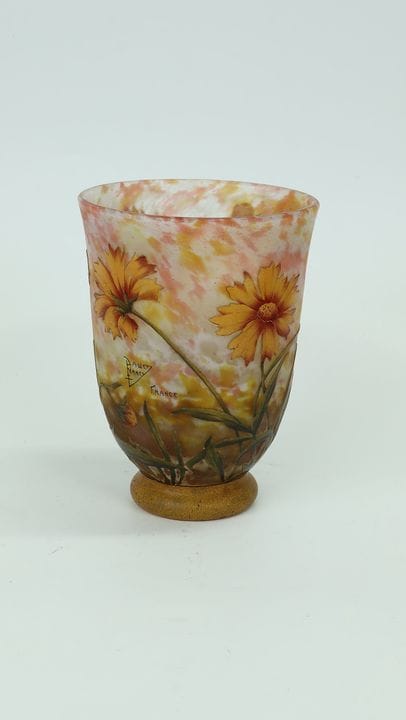 Vase « Coréopsis » Daum Frères, Nancy, vers 1915. 