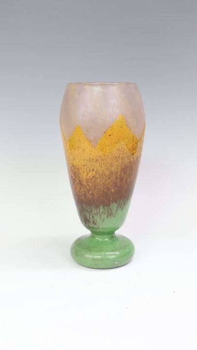 Vase « feuilles d'oseille » Verreries Schneider, É