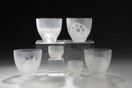 Quatre verres à eau et deux verres à liqueur « Han