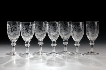 Sept verres à sherry de fabrication allemande, ver