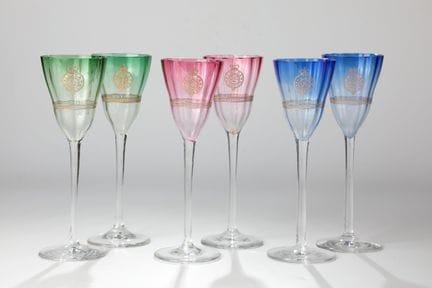 Six verres à pied « LUCCA LIQUEUR 1900 » : design 