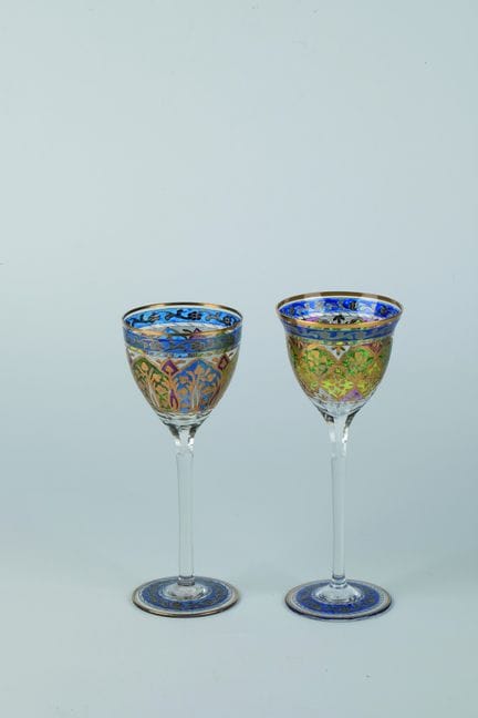 Deux verres à vin « Jodhpur » de Fritz Heckert, Pe