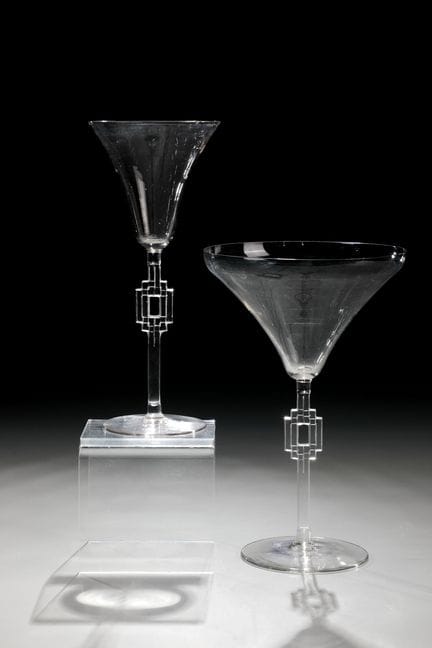 Coupe à champagne et verre à vin René Lalique, Win