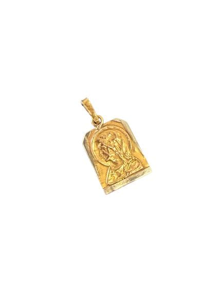 Medalla de oro amarillo y gris de 18 quilates (750