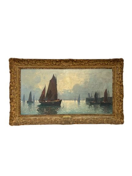 Paul PHILIPPE (1870-1930)  
Barche a vela
Olio su 
