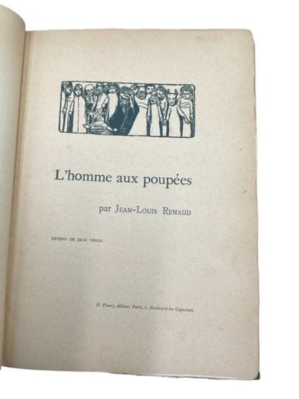 雷诺（让-路易斯）。《玩偶之男》。巴黎，弗卢里出版社，1899年，八开本，60页，半皮装，绿色角饰，