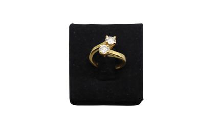 Anillo «Tú y yo» de oro amarillo de 18 quilates (9