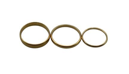 3 alianzas de oro amarillo de 18 quilates (900 mil