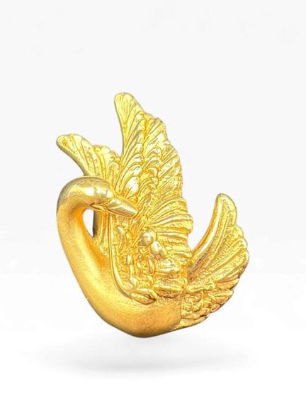 Schwan-Brosche aus 18 Karat Gelbgold (750/1000), t