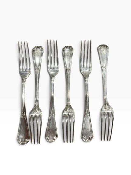 6 tenedores de plata de 800 milésimas
50 gr cada u