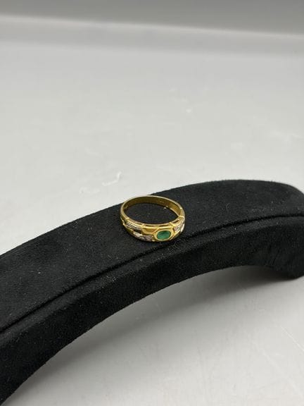 Anillo de oro amarillo y gris de 14 quilates (585 