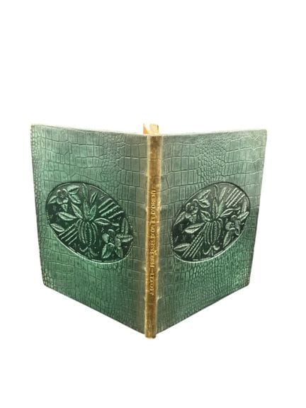 杜塞（杰罗姆）。《黄金与东方的公主们》。巴黎，作者自费出版，1922年，八开本，全绿皮革装帧，封面饰