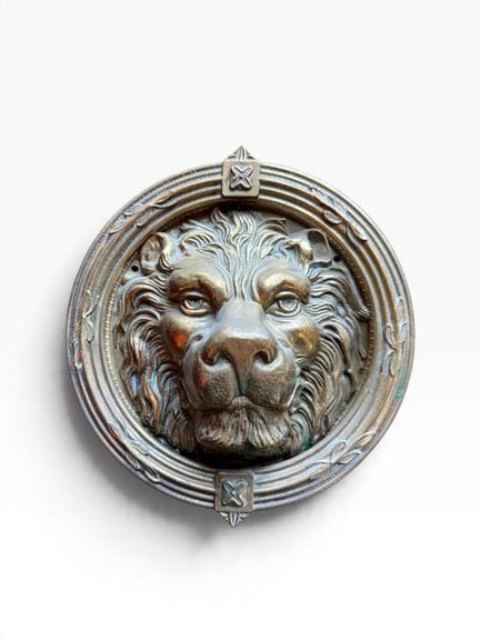 Battente in bronzo raffigurante una museruola di l