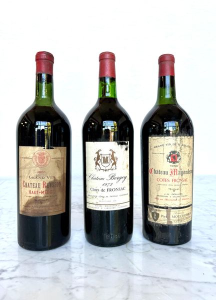 Trois magnums :
Chateau Reysson, haut Médoc 1955, 