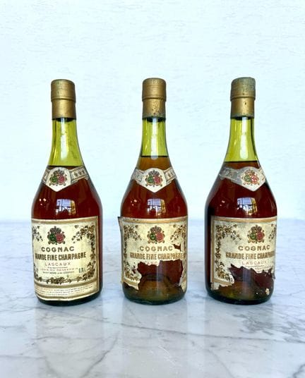 Trois bouteilles de Cognac grande fine champagne L