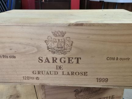 Caisse bois douze bouteilles Sarget de Gruaud Laro