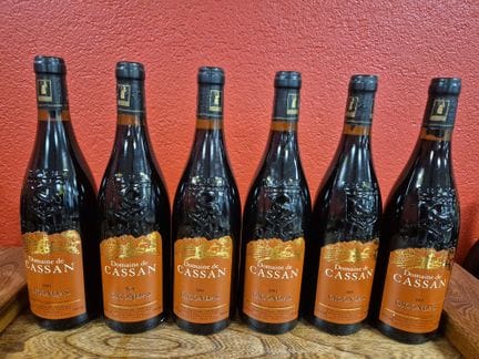 Six bouteilles de Gigondas Domaine de Cassan 2001