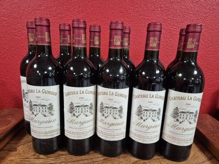 Onze bouteilles de château La Gurgue Margaux 1994
