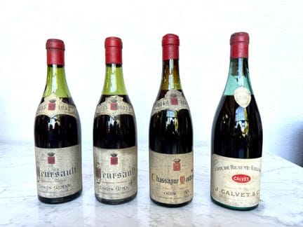 Lot de quatre bouteilles
Deux bouteilles de Meursa