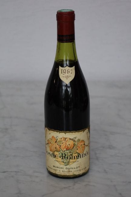 Una botella de Vosne-Romanée, Marcel Guillot, 1967