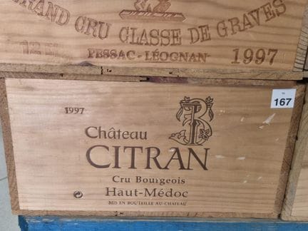Caisse bois douze bouteilles château Citran Haut-M