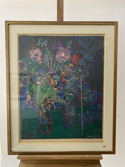 Roger BEZOMBES (1913-1994)
Bouquet de fleurs
Litho