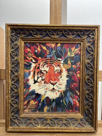 C.GAUDART
Tête de tigre
Huile sur toile.
Signée en