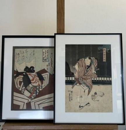 Deux estampes japonaises  
Toyokuni III
35x25 cm