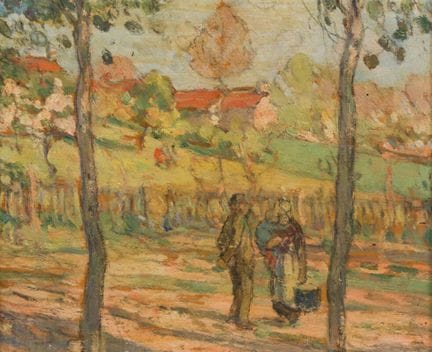 École moderne du XX°
Famille à l'orée du bois
Huil
