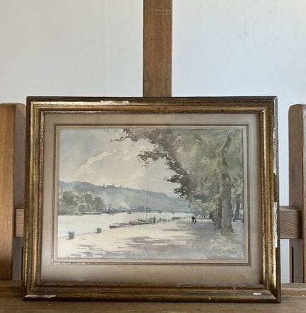 Pierre VIGNAL (1855-1925) 
Berge arborée
Aquarelle