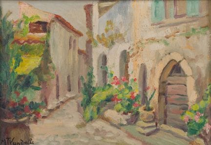 Ecole moderne du XX°
Vue de village
Huile sur pann