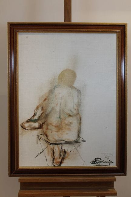 Henri ESPINOUZE (1915-1982)
Nu de dos 
Huile sur t
