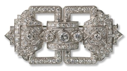 Diamond brooch
mid 20th century
platinum, Old Euro