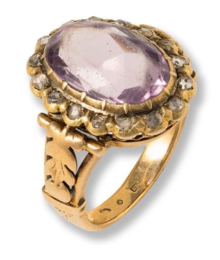 Amethyst ring
19th century
14k gold, 1 oval cut am
