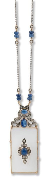 Rock crystal sapphire necklace
1st half 20th centu