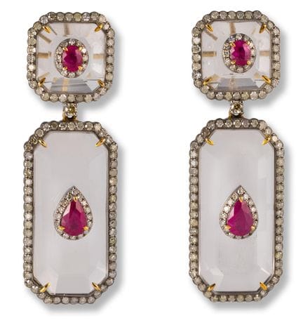 Rock crystal ruby earrings
late 20th/21st century
