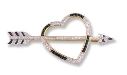 Heart and arrow brooch
2nd half 20th century
18k g