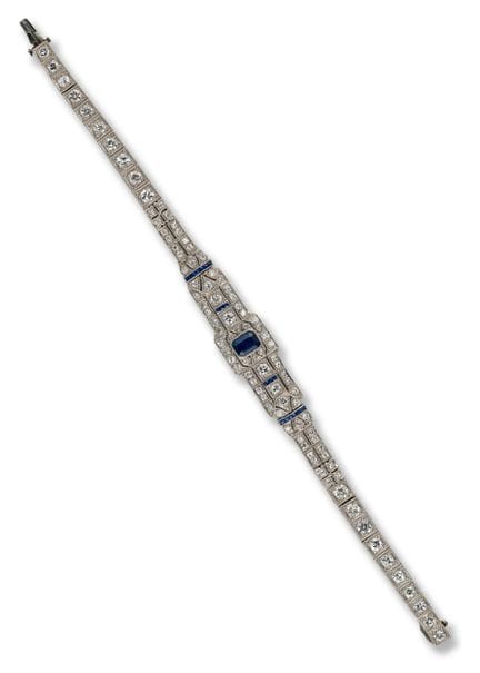 Sapphire bracelet
1920s/1930s
platinum, 1 emerald 