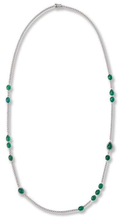 Long emerald necklace
late 20th/21st century
18k w