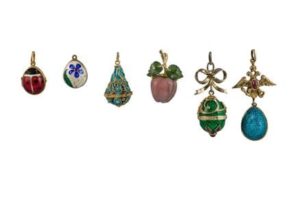 Six pendants
2nd half 20th century
gilded silver, 