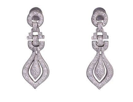 Diamond earrings
2nd half 20th century
18k white g