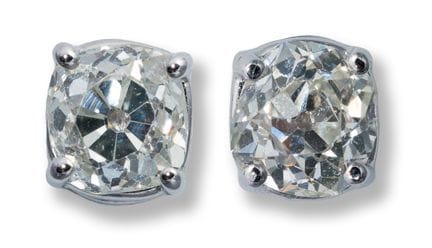 Diamond stud earrings
1st half 20th century
18k wh