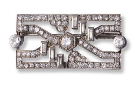 Diamond brooch
1920s/1930s
platinum, Old European,