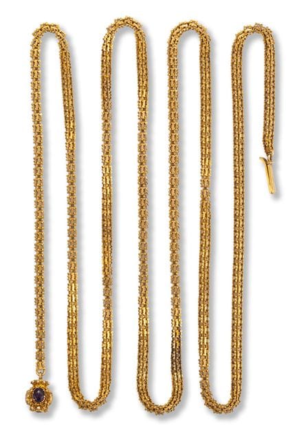 Gold chain
2nd half 20th century
14k gold, cabocho