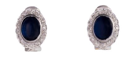 Sapphire ear studs
2nd half 20th century
18k white