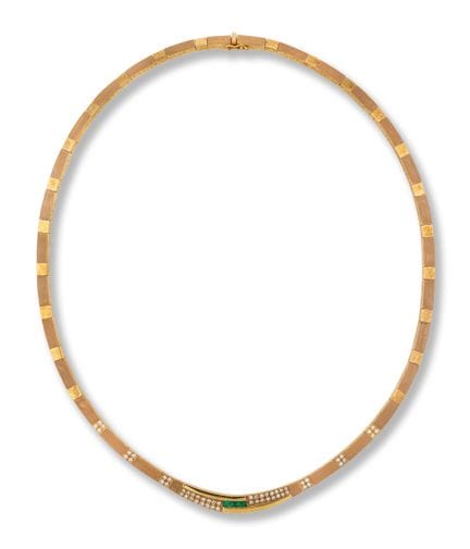 Emerald necklace
2nd half 20th century
18k gold, c